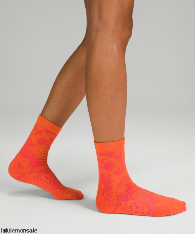 Lululemon Damen DELULU425 | Blaze Orange Power Stride Crew Socke Ed Curtis